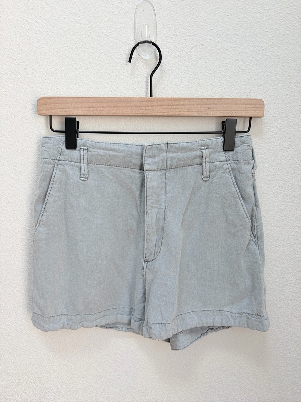 Abercrombie High Rise Shorts Relaxed  Breathable Lightweight Linen Gray Size Xs - Picture 2 of 6